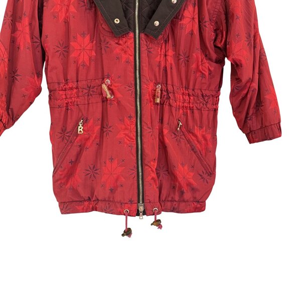 Bogner Womens Red & Black Collared Button & Zip Closure Hooded Ski Jacket Size 4 - Picture 4 of 10